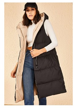 Bianco Lucci Dwustronna kamizelka pikowana w kolorze czarno-beżowym ze sklepu Limango Polska w kategorii Kamizelki damskie - zdjęcie 187384034