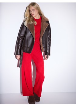 Mohito - Swetrowe czerwone spodnie - czerwony ze sklepu Mohito w kategorii Spodnie damskie - zdjęcie 187384372