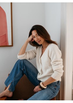 Reserved - Kardigan z alpaką - złamana biel ze sklepu Reserved w kategorii Swetry damskie - zdjęcie 187384683