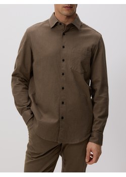 Reserved - Koszula regular fit z bawełny - ciemnozielony ze sklepu Reserved w kategorii Koszule męskie - zdjęcie 187384684