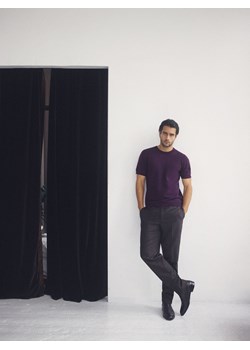 Reserved - Spodnie garniturowe z wełną - brązowy ze sklepu Reserved w kategorii Spodnie męskie - zdjęcie 187384762