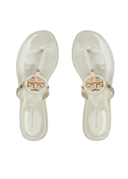 Japonki Tory Burch Mini Miller Flat Thong 51148678 Biały ze sklepu eobuwie.pl w kategorii Klapki damskie - zdjęcie 187384951