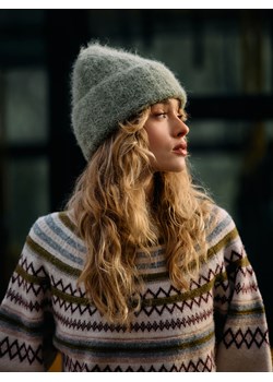 Mohito - Zielona czapka beanie - oliwkowy ze sklepu Mohito w kategorii Czapki zimowe damskie - zdjęcie 187385620