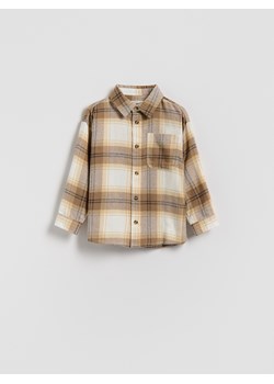 Reserved - Bawełniana koszula w kratę - beżowy ze sklepu Reserved w kategorii Koszule chłopięce - zdjęcie 187385963