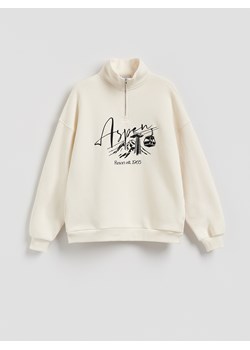 Reserved - Bluza z nadrukiem - kremowy ze sklepu Reserved w kategorii Bluzy damskie - zdjęcie 187385970