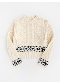 Reserved - Wełniany sweter - złamana biel ze sklepu Reserved w kategorii Swetry damskie - zdjęcie 187386071