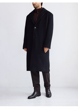 Reserved - Wełniany płaszcz - czarny ze sklepu Reserved w kategorii Płaszcze męskie - zdjęcie 187386144