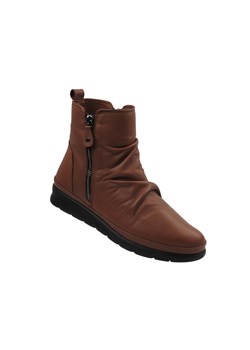 Botki damskie Nika Komfort 0630-8057-20, brązowe ze sklepu ulubioneobuwie w kategorii Botki - zdjęcie 187386352