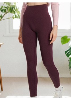 Sinsay - Prążkowane legginsy - bordowy ze sklepu Sinsay w kategorii Spodnie damskie - zdjęcie 187386832