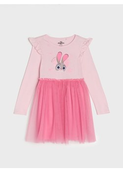 Sinsay - Sukienka babydoll z nadrukiem Disney Zwierzogród - różowy ze sklepu Sinsay w kategorii Sukienki dziewczęce - zdjęcie 187386834