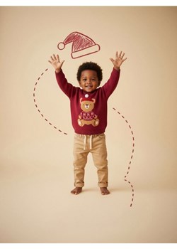 Sinsay - Bawełniany sweter w stylu świątecznym - bordowy ze sklepu Sinsay w kategorii Bluzy i swetry - zdjęcie 187386860