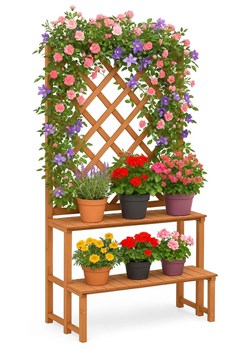 Brązowy ogrodowy kwietnik Z5-R52 ze sklepu Edinos.pl w kategorii Donice i kwietniki ogrodowe - zdjęcie 187386892