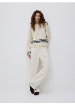 Reserved - Wełniany sweter - złamana biel ze sklepu Reserved w kategorii Swetry damskie - zdjęcie 187387770