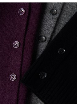 Reserved - Wełniany kardigan - ciemnofioletowy ze sklepu Reserved w kategorii Swetry damskie - zdjęcie 187387864