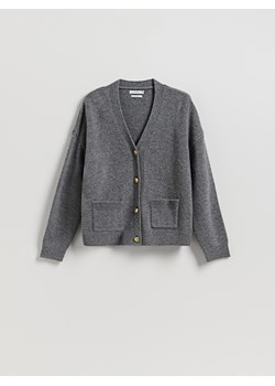 Reserved - Wełniany kardigan - szary ze sklepu Reserved w kategorii Swetry damskie - zdjęcie 187387890