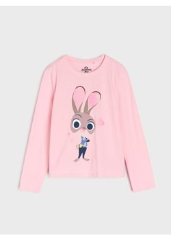 Sinsay - Koszulka z długimi rękawami Disney Zwierzogród - różowy ze sklepu Sinsay w kategorii Bluzki dziewczęce - zdjęcie 187388164