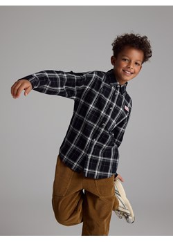 Reserved - Bawełniana koszula w kratę - czarny ze sklepu Reserved w kategorii Koszule chłopięce - zdjęcie 187388702