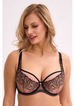 Gaia 1312 Imani biustonosz półusztywniany z haftem czarno-beżowy ze sklepu kontri.pl w kategorii Biustonosze - zdjęcie 187390023