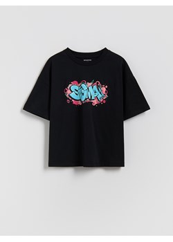Reserved - T-shirt z nadrukiem - czarny ze sklepu Reserved w kategorii T-shirty chłopięce - zdjęcie 187390453