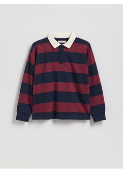 Reserved - Longsleeve polo w paski - granatowy ze sklepu Reserved w kategorii T-shirty chłopięce - zdjęcie 187390464