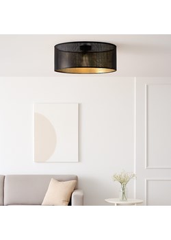 Nowoczesny czarny plafon sufitowy do salonu DUBAJ AŻUR fi - 40 cm ze sklepu Lysne w kategorii Lampy sufitowe - zdjęcie 187390634