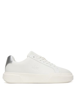 Sneakersy Calvin Klein Chunky Cupsole Lace Up Lth Met YW0YW01948 Biały ze sklepu eobuwie.pl w kategorii Buty sportowe damskie - zdjęcie 187390880