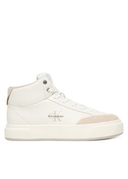 Sneakersy Calvin Klein Basket Cups High Laceup Lth Mix YW0YW02024 Biały ze sklepu eobuwie.pl w kategorii Buty sportowe damskie - zdjęcie 187390883