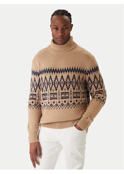 Tommy Hilfiger Golf Fairisle MW0MW40843 Beżowy Regular Fit ze sklepu MODIVO w kategorii Swetry męskie - zdjęcie 187391191