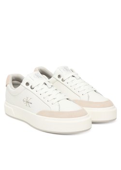 Calvin Klein Sneakersy Basket Cupsole Laceup Lth Mix YW0YW02023 Biały ze sklepu MODIVO w kategorii Buty sportowe damskie - zdjęcie 187391223