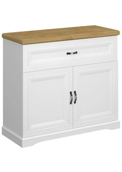 Komoda z szufladą i dwudrzwiową szafką biały + dąb harbor G0-K06 ze sklepu Edinos.pl w kategorii Komody - zdjęcie 187392263