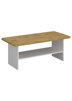 Klasyczna ława z półką biały + dąb harbor R0-L78 ze sklepu Edinos.pl w kategorii Stoliki kawowe - zdjęcie 187392280