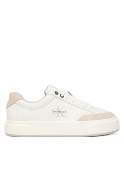 Sneakersy Calvin Klein Basket Cupsole Laceup Lth Mix YW0YW02023 Biały ze sklepu eobuwie.pl w kategorii Buty sportowe damskie - zdjęcie 187392872