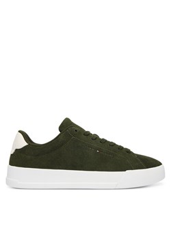 Tommy Hilfiger Sneakersy Th Court Core Suede FM0FM05716 Zielony ze sklepu MODIVO w kategorii Buty sportowe męskie - zdjęcie 187393074