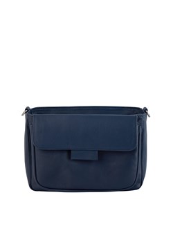 granatowa torebka damska skórzana na ramię, model Anna - dwa o ze sklepu Słoń Torbalski w kategorii Listonoszki - zdjęcie 187393540