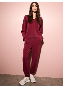 Mohito - Spodnie dresowe z dodatkiem modalu - czerwony ze sklepu Mohito w kategorii Spodnie damskie - zdjęcie 187394553