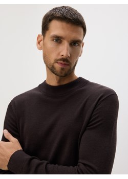 Reserved - Sweter z wełny merino - ciemnobrązowy ze sklepu Reserved w kategorii Swetry męskie - zdjęcie 187394630