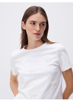 Reserved - T-shirt z kokardkami - biały ze sklepu Reserved w kategorii Bluzki damskie - zdjęcie 187394642