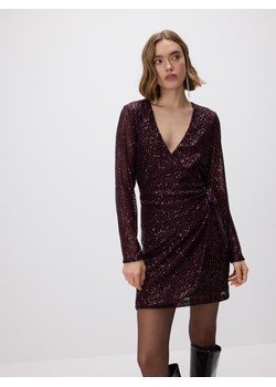 Reserved - Cekinowa sukienka mini - mahoniowy ze sklepu Reserved w kategorii Sukienki - zdjęcie 187394702