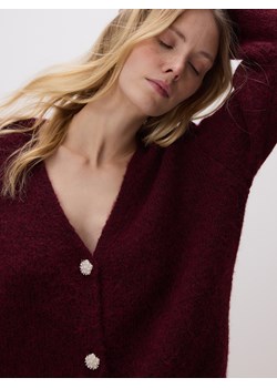 Reserved - Kardigan z dekoracyjnymi guzikami - bordowy ze sklepu Reserved w kategorii Swetry damskie - zdjęcie 187394861