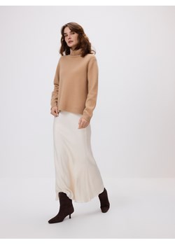 Reserved - Wełniany sweter z golfem - beżowy ze sklepu Reserved w kategorii Swetry damskie - zdjęcie 187394923