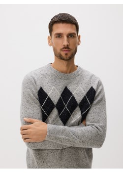 Reserved - Melanżowy sweter z wełną - jasnoszary ze sklepu Reserved w kategorii Swetry męskie - zdjęcie 187395083