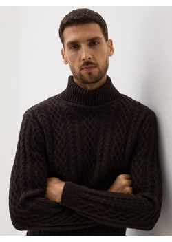 Reserved - Sweter z wełną - ciemnobrązowy ze sklepu Reserved w kategorii Swetry męskie - zdjęcie 187395151
