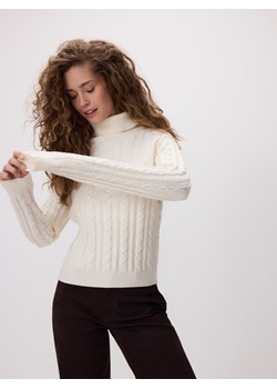 Reserved - Golf z dekoracyjnym splotem - kremowy ze sklepu Reserved w kategorii Swetry damskie - zdjęcie 187395254