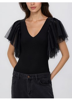 Reserved - Body z ozdobnymi rękawami - czarny ze sklepu Reserved w kategorii Body damskie - zdjęcie 187395324