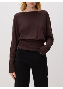 Reserved - Longsleeve z wiskozą - ciemnobrązowy ze sklepu Reserved w kategorii Bluzki damskie - zdjęcie 187395492
