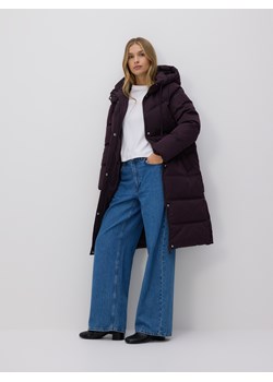 Reserved - Długa kurtka z kapturem - fioletowy ze sklepu Reserved w kategorii Kurtki damskie - zdjęcie 187395513