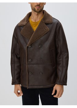 Reserved - Kurtka sherpa z kołnierzem - ciemnobrązowy ze sklepu Reserved w kategorii Kurtki męskie - zdjęcie 187395550
