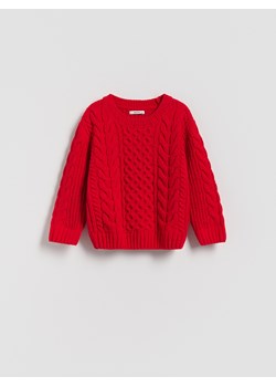 Reserved - Sweter z fakturą - czerwony ze sklepu Reserved w kategorii Swetry dziewczęce - zdjęcie 187395623