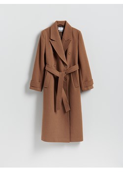Reserved - Płaszcz z wełną - beżowy ze sklepu Reserved w kategorii Płaszcze damskie - zdjęcie 187395942