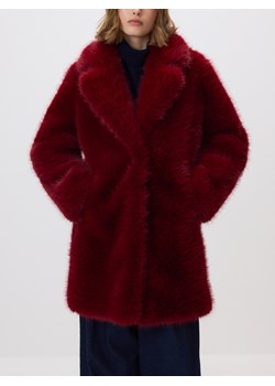 Reserved - Płaszcz z imitacji futra - czerwony ze sklepu Reserved w kategorii Futra damskie - zdjęcie 187395970